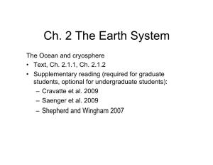 Ch. 2 the Earth System