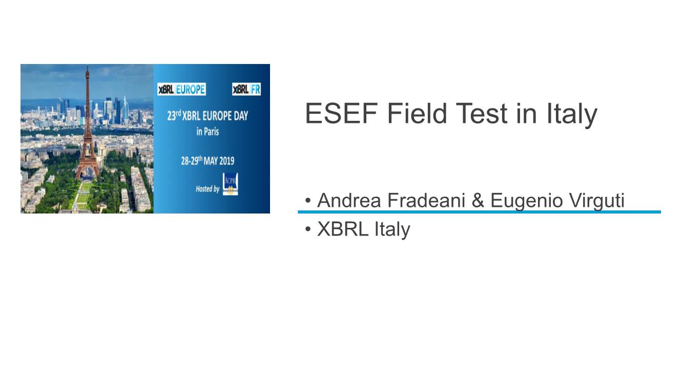 ESEF Field Test in Italy