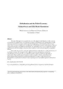 Globalization and the Polish Economy: Stylized Facts and CGE Model Simulations