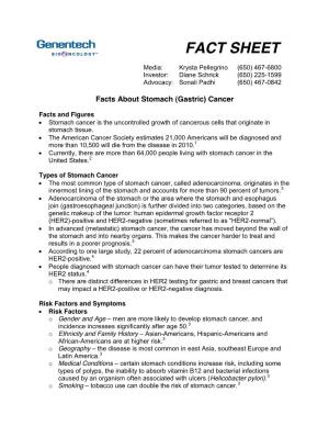 Stomach Cancer Fact Sheet