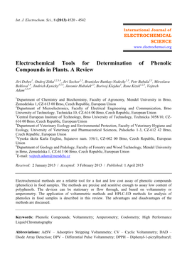 Electrochemical Tools for Determination of Phenolic Compounds in Plants