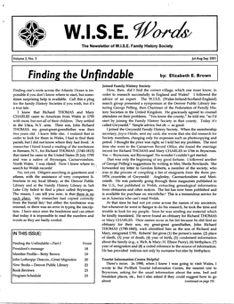 W.I.S.E. Wortdr. the Newsletter of W.I.S.E