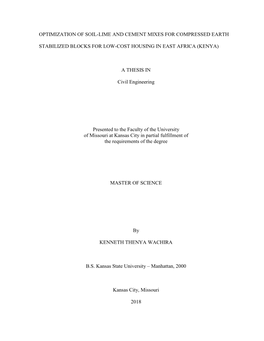 Optimization of Soil-Lime and Cement Mixes for Compressed Earth