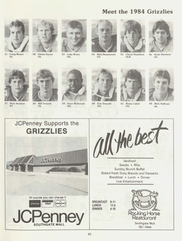 October 6, 1984 Game Day Grizzly Football Program