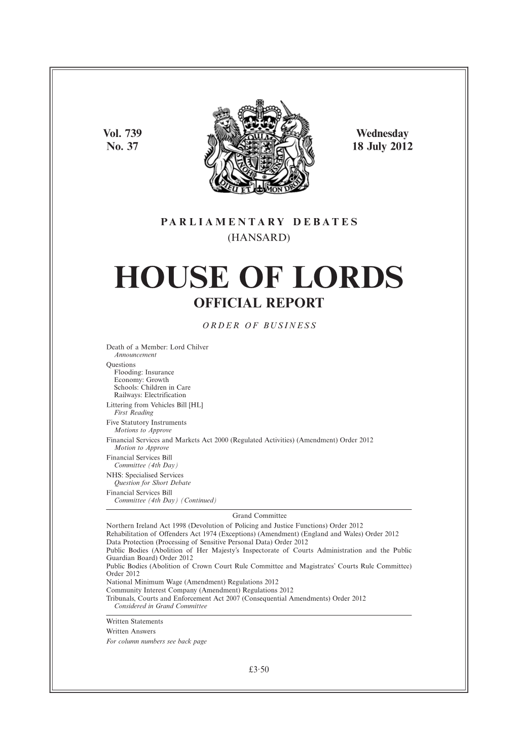 House of Lords Official Report