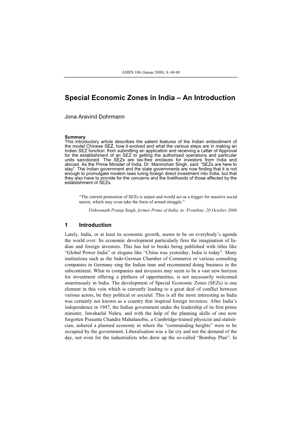 Special Economic Zones in India – an Introduction