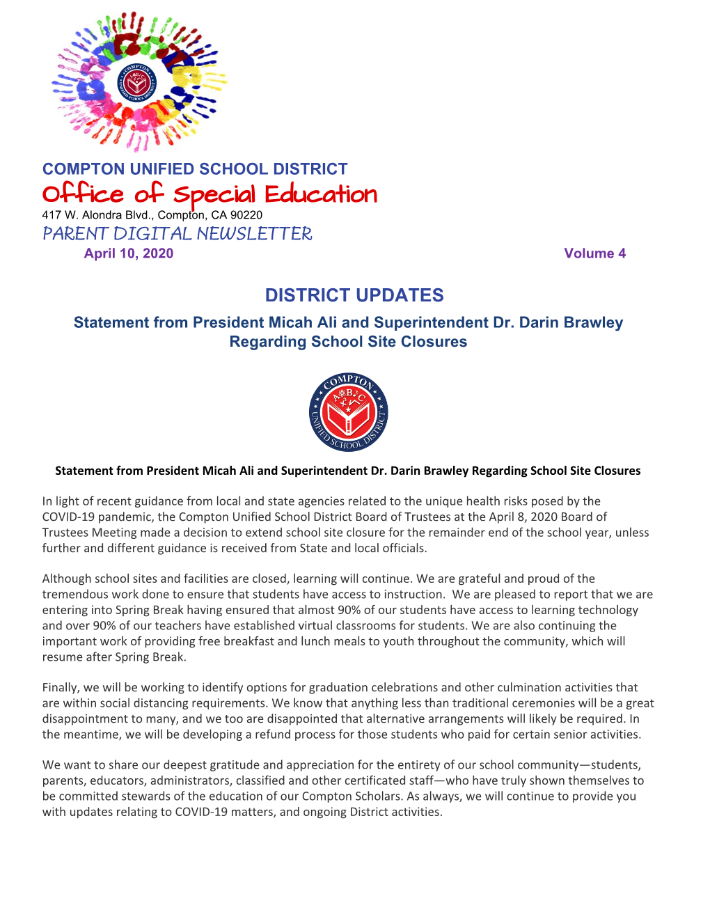 SPED Newsletter Volume 4