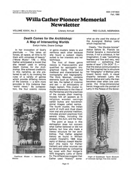 Willa Cather Pioneer Memorial Newsletter VOLUME Xxxlv, No