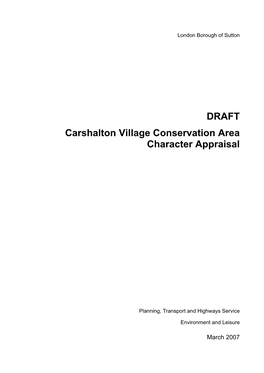 DRAFT Carshalton Village Conservation Area Character Appraisal