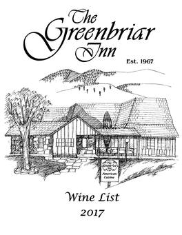 Wine List 2017