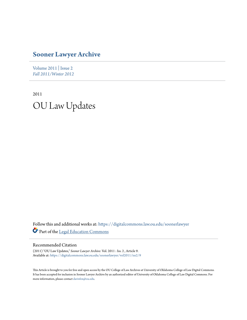 OU Law Updates