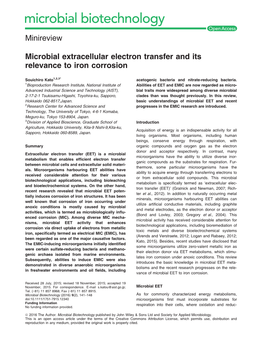 Microbial Extracellular Electron Transfer and Its Relevance to Iron Corrosion