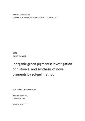 Investigation of Historical and Synthesis of Novel Pigments by Sol-Gel Method