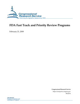 FDA Fast Track and Priority Review Programs