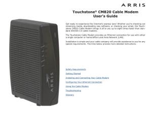 Touchstone CM820 Cable Modem User's Guide