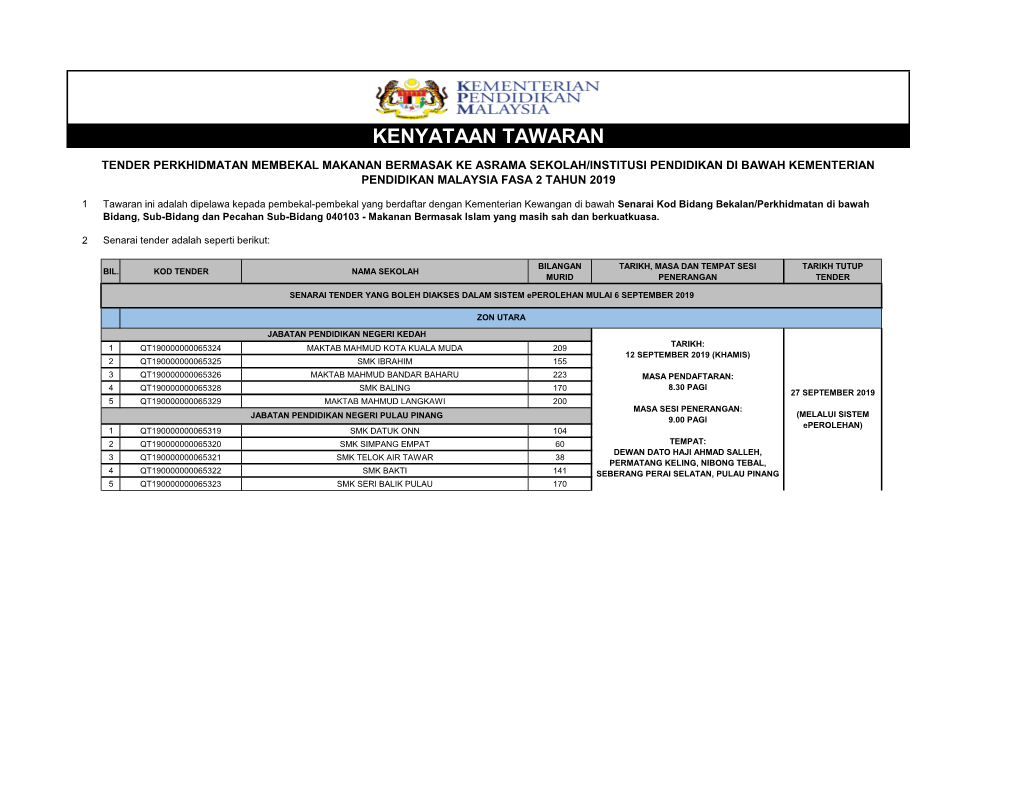 Kenyataan Tawaran