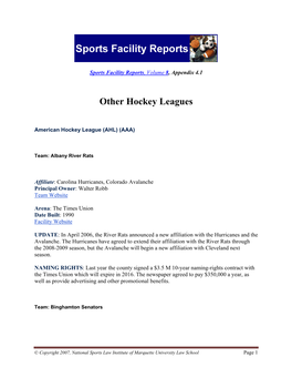 Other Hockey Leagues