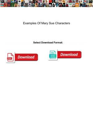 Examples of Mary Sue Characters