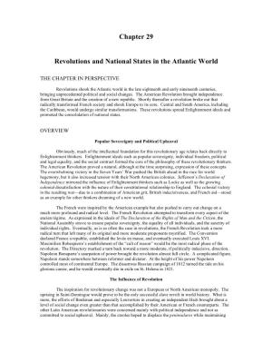 Chapter 29 Revolutions and National States in the Atlantic World