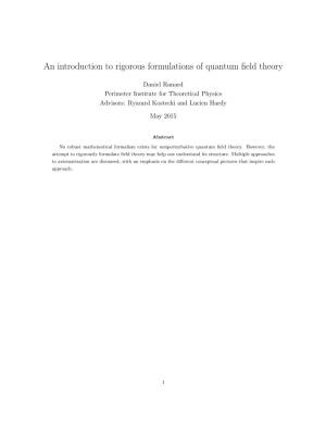 An Introduction to Rigorous Formulations of Quantum Field Theory