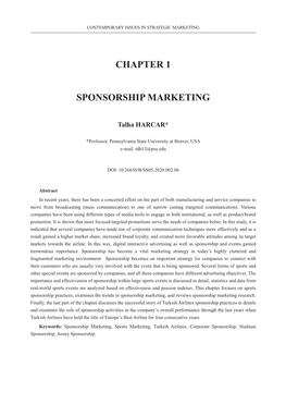 Chapter 1 Sponsorship Marketing