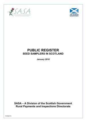 Public Register Seed Samplers in Scotland