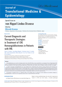 Current Diagnostic and Therapeutic Strategies in Treatment of CNS Hemangioblastomas in Patients with VHL