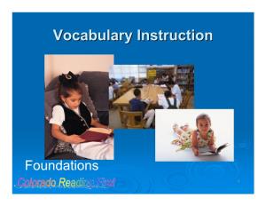 Vocabulary Instructioninstruction