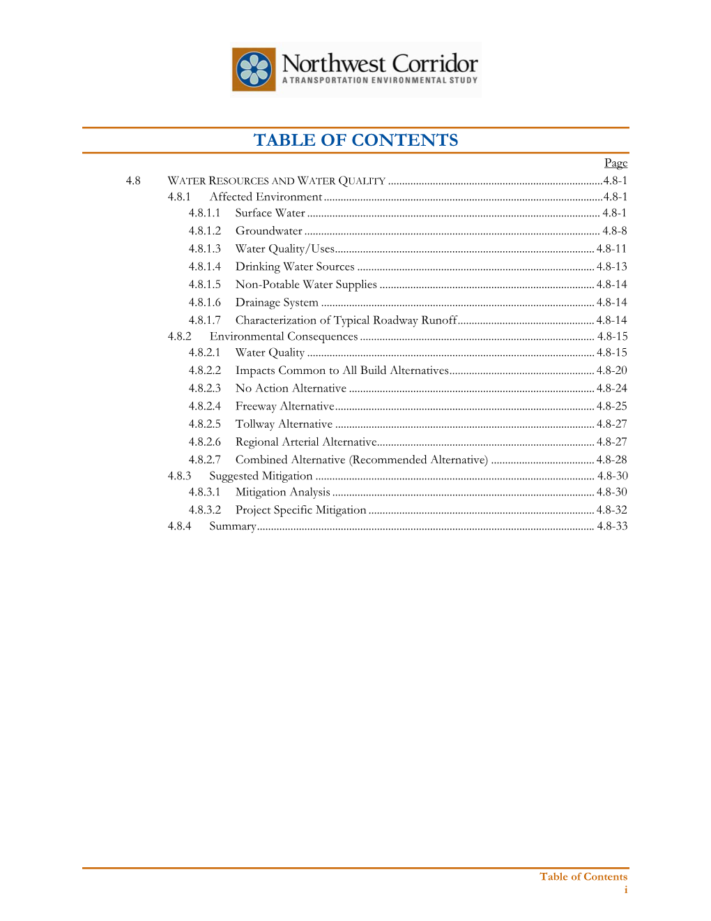 Chapter 4-8 Water Resources & Water Quality