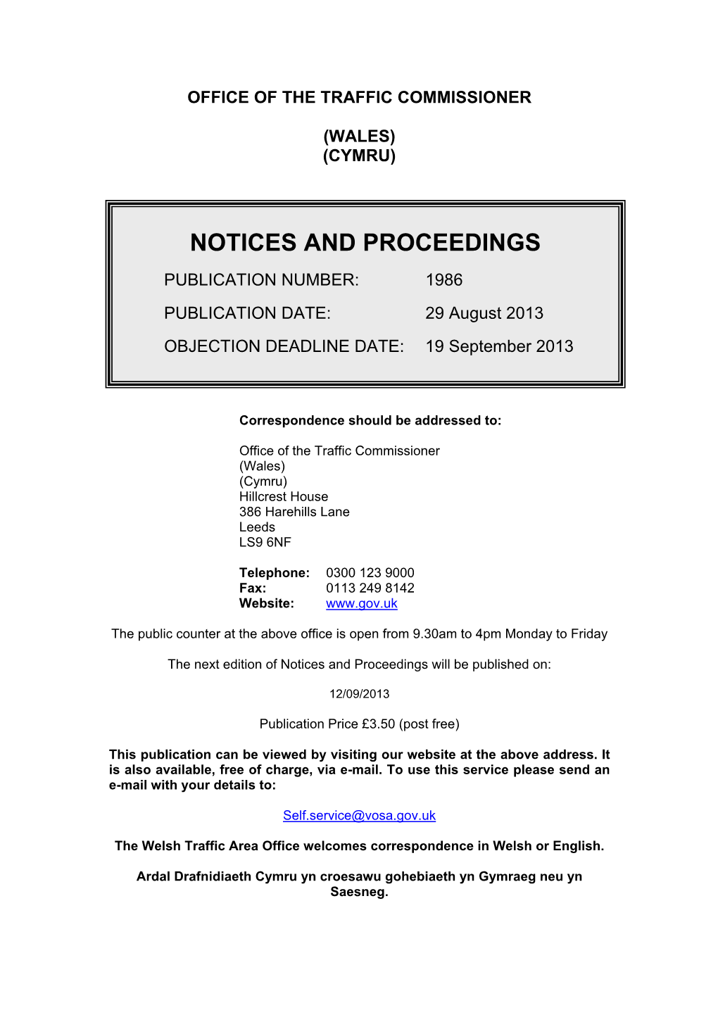 Notices and Proceedings