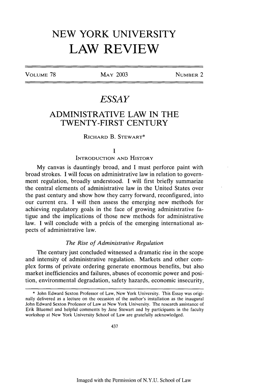 Administrative Law in the Twenty-First Century