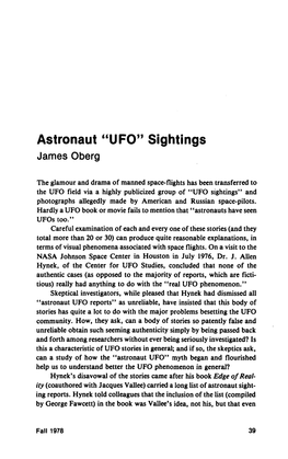 "UFO" Sightings James Oberg