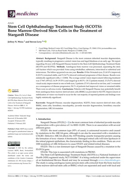 Bone Marrow-Derived Stem Cells in the Treatment of Stargardt Disease