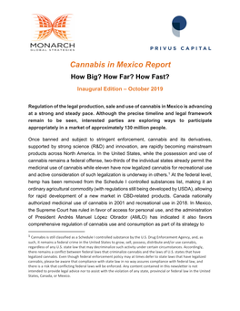 Cannabis in Mexico Report How Big? How Far? How Fast?