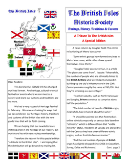 The British Isles Historic Society Heritage, History, Traditions & Customs