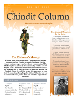 SPRING 2017 the Chindit Column the Boldest Measures Are the Safest
