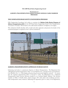 Alberta Transportation High-Tension Median Cable Barrier Program