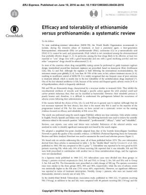 Efficacy and Tolerability of Ethionamide Versus Prothionamide: a Systematic Review
