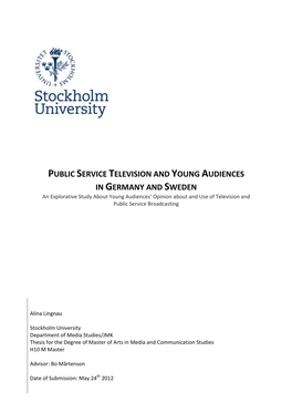 Public Service Television and Young Audiences In