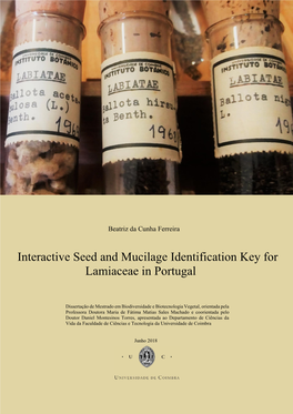 Interactive Seed and Mucilage Identification Key for Lamiaceae in Portugal
