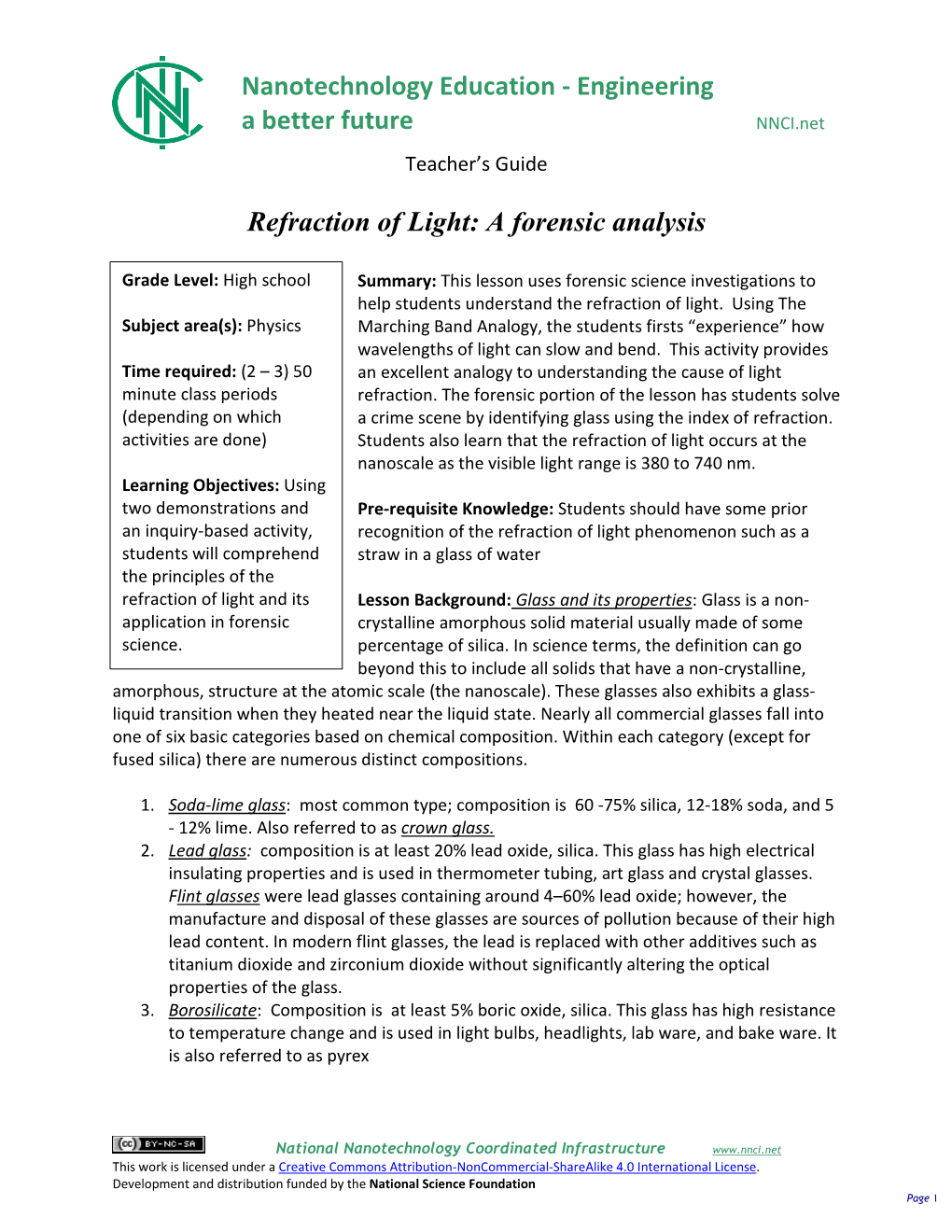 Engineering a Better Future Refraction of Light: a Forensic