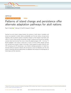 Patterns of Island Change and Persistence Offer Alternate Adaptation Pathways for Atoll Nations