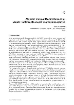 Atypical Clinical Manifestations of Acute Poststreptococcal Glomerulonephritis