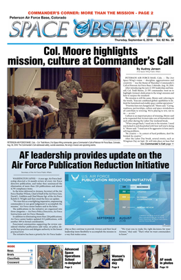 Col. Moore Highlights Mission, Culture at Commander's Call