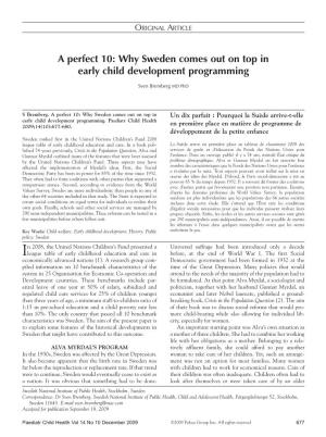 Why Sweden Comes out on Top in Early Child Development Programming