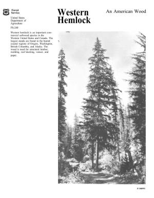 Western Hemlock Is an Important Com- Mercial Softwood Species in the Western United States and Canada