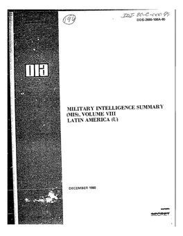 Military Intelligence Summary (Mis), Volume Viii Latin America (U)