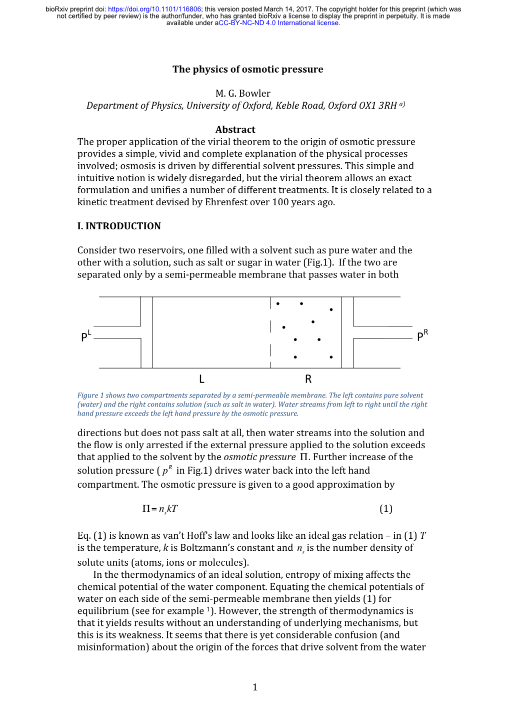 The Physics of Osmotic Pressure