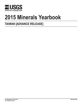 The Mineral Industry of Taiwan in 2015