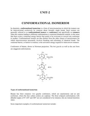 Unit-2 Conformational Isomerism